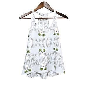Forever 21 Tank Top White Elephant Design All Around Women's Size Small